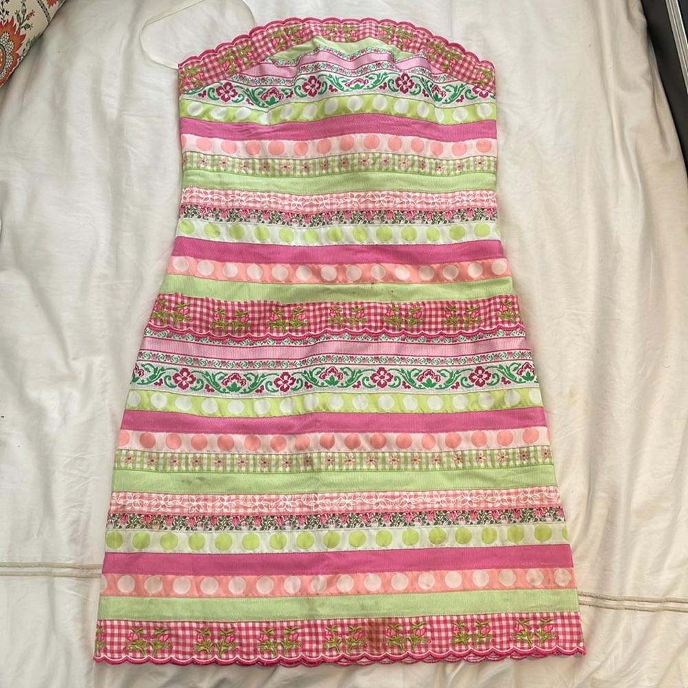 Lily Pulitzer Grograin Strapless Dress Size 2
